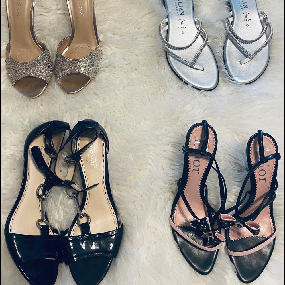 SOLD! 6 pair of shoes- Dior (38), Coach-SZ-8 $50!